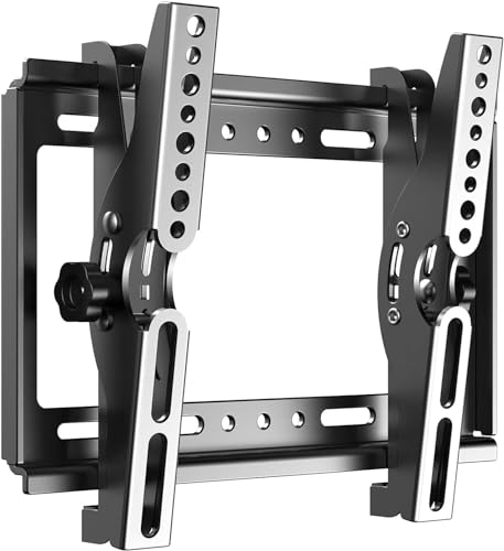 JXMTSPW Tilt TV Mount for Most 14-42 Inches Flat Curved Screen TVs and Monitor, Fit 22 24 27 32 39 40' Universal Slim Profile Wall Mount Bracket Loading 55lbs, Max VESA 250x210mm, Small TV Wall Mount