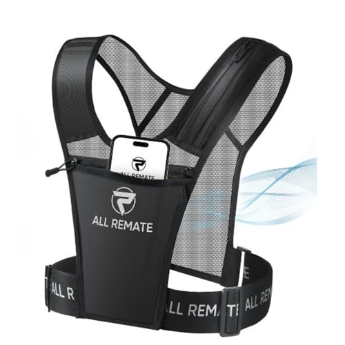 ALL REMATE Running Vest Chest Phone Holder, Adjustable Reflective Training Workout Gear (Running Vest) (Running Vest)