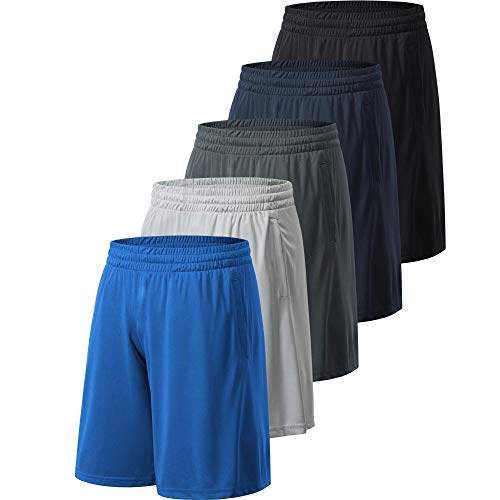 Profectors Men's Athletic Shorts with Pockets and Elastic Waistband Quick Dry Activewear Workout Shorts for Men