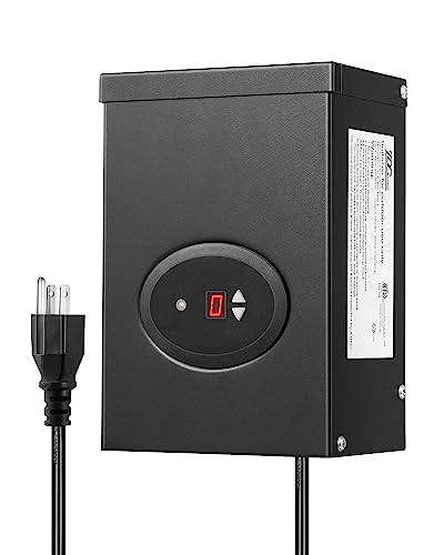 DEWENWILS 200WLow Voltage Landscape Transformer, Outdoor Weatherproof Transformer with Timer and Photocell Sensor, 120V AC to 12V/14V AC for LED Lighting, Spotlight, Pathway Light, ETL Listed