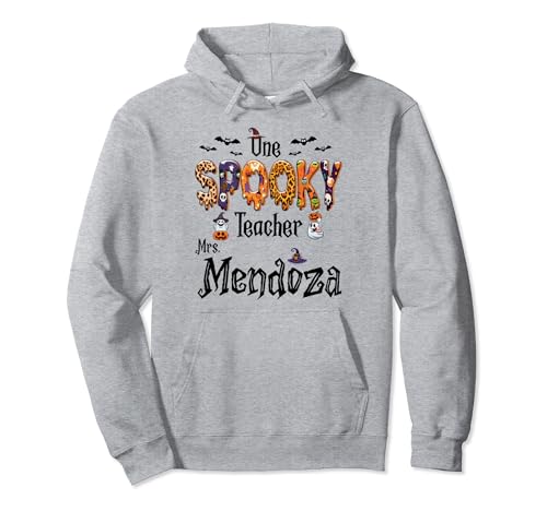 One Spooky Teacher Mrs Mendoza Teacher Outfit Halloween Cute Pullover Hoodie