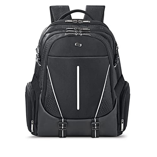 Solo New York Rival 17.3 Inch Laptop Backpack with Hardshell Side Pockets, Black