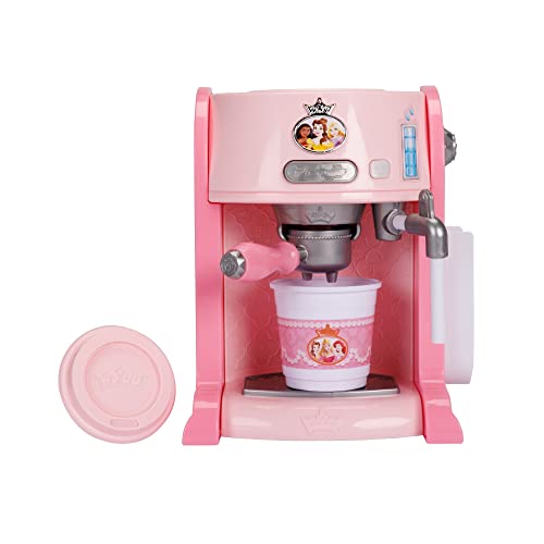 Disney Princess Style Collection Toy Espresso Machine for Kids, Coffee Maker Play Kitchen Accessories Gift for Girls & Kids