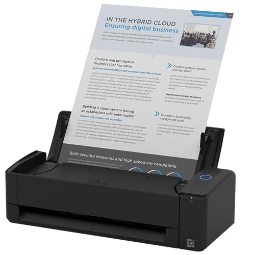 ScanSnap iX1300 Compact Wireless or USB Double-Sided Color Document, Photo & Receipt Scanner with Auto Document Feeder and Manual Feeder for Mac or PC, Black