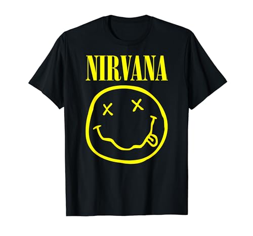 Nirvana Yellow Happy Face Rock Music Band T-Shirt
