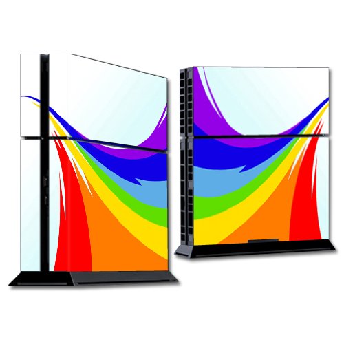 MightySkins Skin Compatible with Sony Playstation 4 PS4 Console wrap Sticker Skins Rainbow Flood