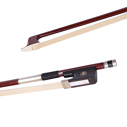ADM 4/4 Full Size Student Cello Bow, Well Balanced Handmade Brazilwood Classic Cellos Bow Light Weight with Horsehair, Ebony Frog for Beginners