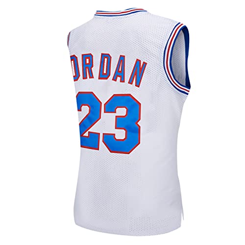 CAIYOO 23 Space Movie Youth Basketball Jersey for Kids Fit Age 5-18 Boys (White, Small)