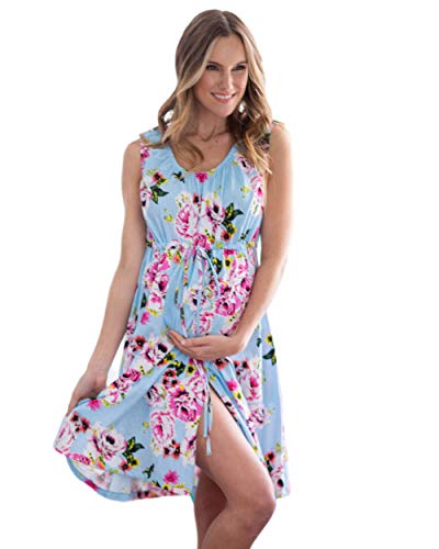 Baby Be Mine 3 in 1 Labor/Delivery/Nursing Hospital Gown Maternity, Hospital Bag Must Have (S/M, Isla)