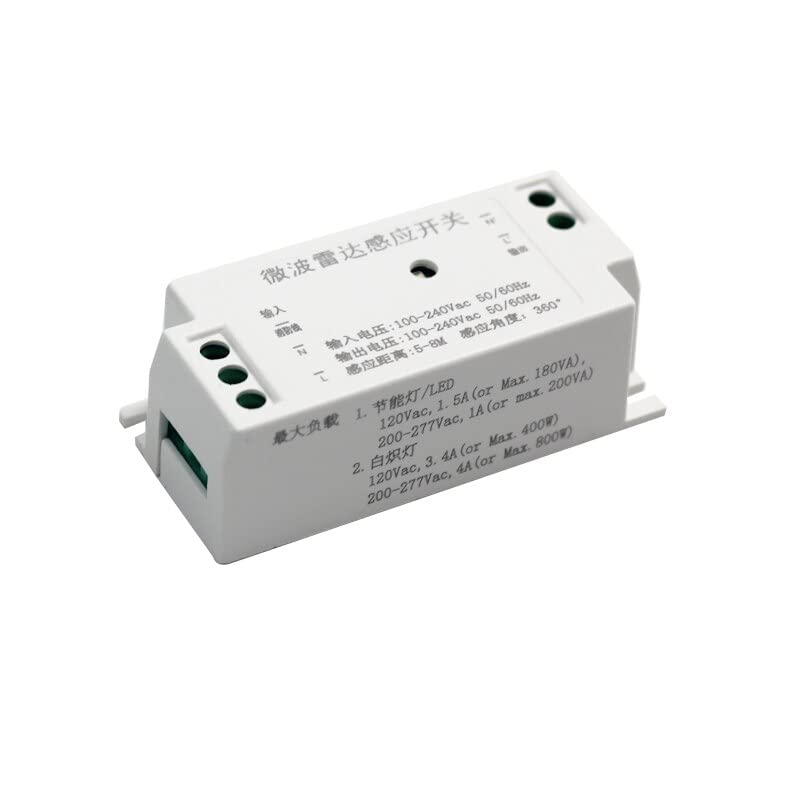 110V 220V Microwave Sensor Switches Radar Induction Automatically Ceiling 360 Degree 8M Occupancy Sensor module Wall Switch - (Color: White, Voltage: AC100-240V)