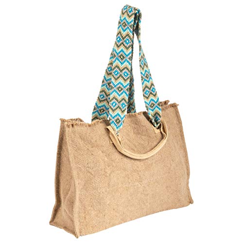 Karma Gifts, Natural Oversized Tote with Handwoven Strap