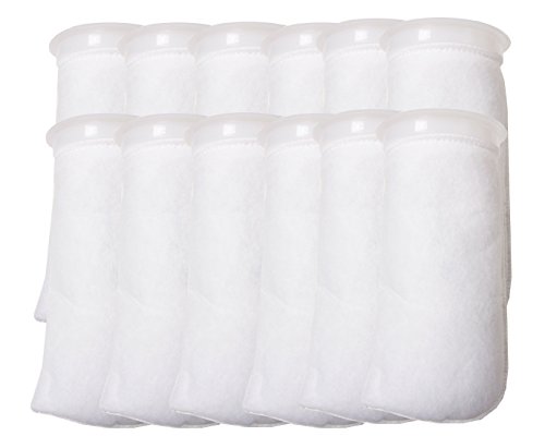 12 Pack - 4 Inch Ring Filter Socks 200 Micron - Aquarium Felt Filter Bags -4 Inch Ring By 9.5 Inch Long [Short Version] - Fits Eshopps and Aqueon