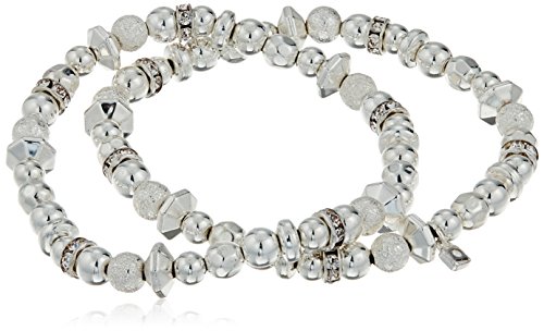 Nine West 'Nw Boxed Gifting Silver-Tone 2 Piece Stretch Bracelet