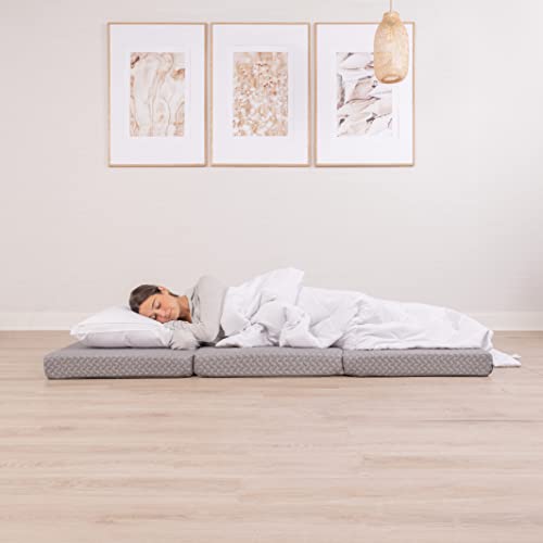 Milliard Premium Memory Foam Folding Mattress, Tri Fold with Waterproof Washable Cover, Space Saver Single Size (75'x25'x4)