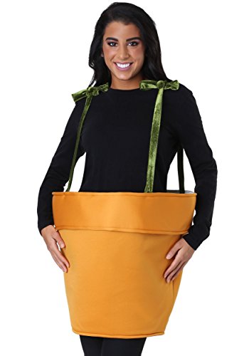 Flower Pot Costume for Adults, Potting Plant Costume for Garden Theme Dress-Up, Green Thumb Party Outfit Standard