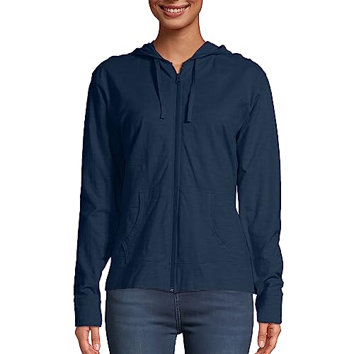 Hanes womens Slub Jersey fashion hoodies, Navy, X-Large US