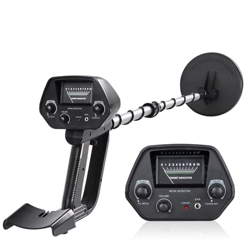 Wedigout Metal Detector for Kids & Adults, Lightweight Childrens Metal Detector, Waterproof Adjustable 30' to 42' Gold Detector for Beach Backyard Search for Treasure (Black)