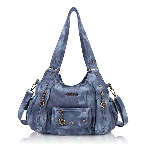 Angel Barcelo Women Purses and Handbags PU Leather Shoulder Bag Fashion Hobo Bags for Women BLUE