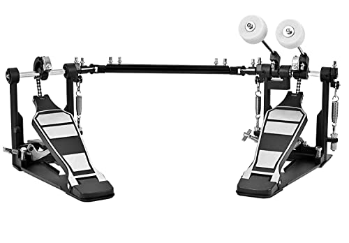 Tipatyard Double Bass Drum Pedals Double Drum Pedal for Drum Set Kit and Electronic Drums | Single Chain