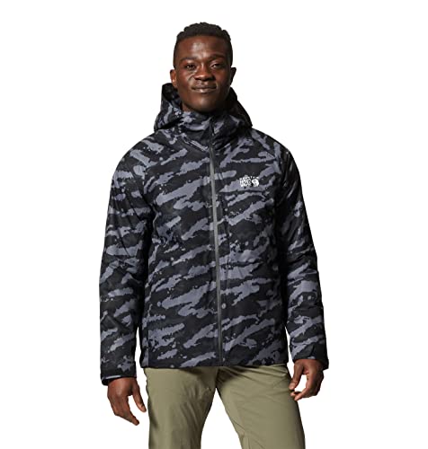 Mountain Hardwear Men's Standard Stretch Ozonic Insulated Jacket, Black Paintstrokes Print, Large