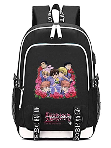Timmor Anime Ouran High School Host Club Backpack Middle School College Bookbags for Women Men Over 8 Years Old.(Black3)