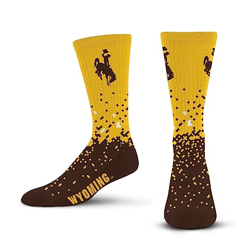For Bare Feet NCAA WYOMING COWBOYS Spray Zone Crew Sock Team Color Large