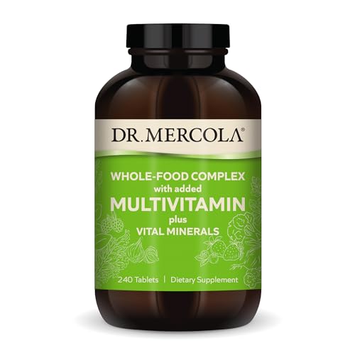 Dr. Mercola Whole-Food Complex with added Multivitamin plus Vital Minerals, 30 Servings (240 Tablets), Dietary Supplement, Supports Overall Health