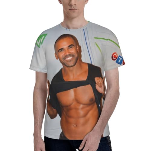 fsem Shemar Moore T Shirt Mens Fashion Soft Short Sleeve Round Neck Tee Clothes Casual Basic Tee Shirt X-Large Black