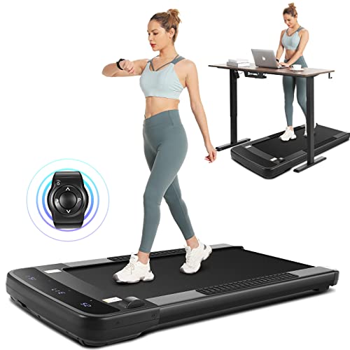 ANCHEER Under Desk Treadmill 300lbs Weight Capacity 2 in 1 Folding Walking Pad Treadmill, Treadmills for Home with Incline, Smart App Control Running Machine with Shock Absorption System, LED Display