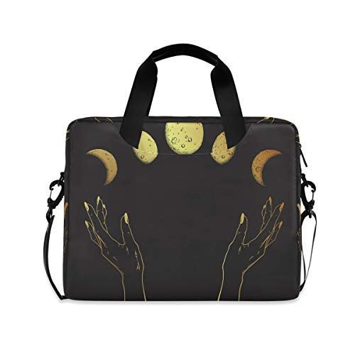AUUXVA Laptop Case Bag Moon Phase Laptop Sleeves Briefcase Messenger Bag with Strap for Woman Man Business Office School,14 15.6 Inch