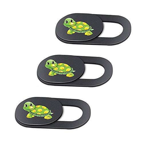 Emoonland 3 Pack Laptop Web Camera Cover Ultra Thin (0.027in) Webcam Cover Slide Turtle Printed for Laptop,Desktop,PC,Macboook,iMac,Computer,Smartphone