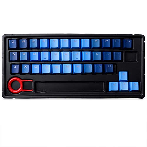 Gradient Color Keycap 37 PBT Double Shot Injection Backlit Keycaps Replacement for Cherry/ikbc/NOPPOO/Ducky Mechanical Gaming Keyboards（Deep Sea Gradient Color
