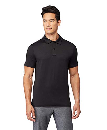 32° Degrees Men's Cool Classic Polo | Slim Fit | Moisture Wicking | 4-Way Stretch | Golf | Tennis, Black, Medium
