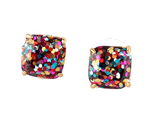 Kate Spade New York Mini Small Square Studs Earrings Multi Glitter One Size