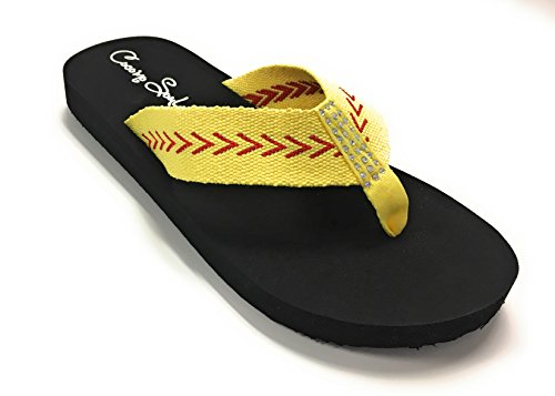 Cocomo Soul Softball Flip Flops | Rhinestone Softball Flip Flops | Softball Slippers | Softball Sandals | Softball Flip Flops for Women | Softball MOM Flip Flops (8) EIGHT