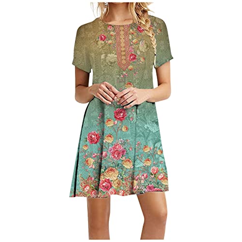 Women Casual Print Dress Outfit 2023 White Engagement Sweater Casual Dress Shirt for Women Lounge Shirt Women Pakula Dresses for Women Tunics for Women to Wear with Leggings