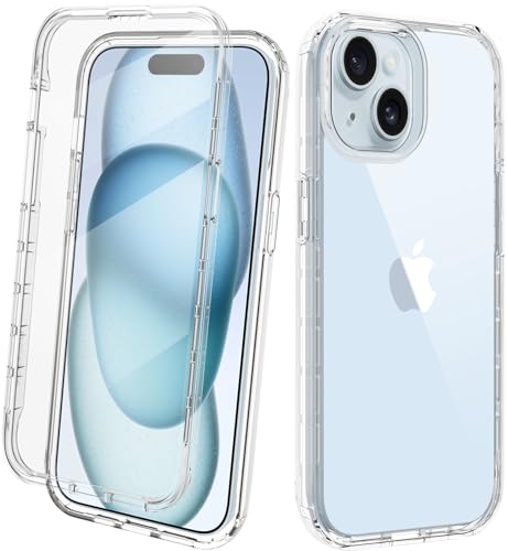 Aimoll-88 Designed for iPhone 15 Plus Case, Full Body Clear Case with Built-in Screen Protector, 2023 Upgrade Anti-Scratch Shockproof Bumper Phone Case for iPhone 15 Plus 6.7 inch (Clear)