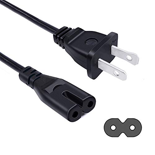 UL 8ft TV Power Cable Cord for Samsung 24' 32' 40' 43' 48' 49' 50' 55' 60' 65' 75' Inch LCD HD Smart 4K Curved TV UN55RU8000FXZA UN65RU7100FXZA UN43NU6900FXZA 2 Prong Power Cord Replacement