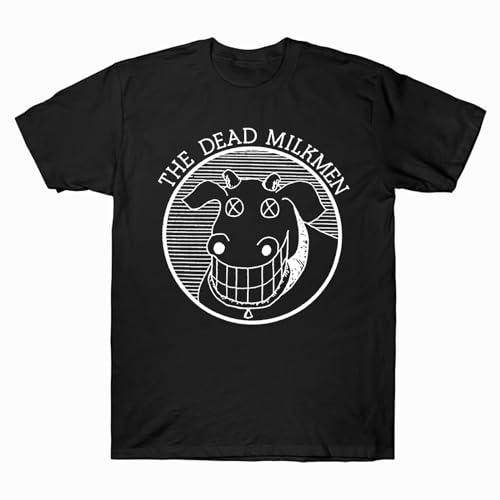 The-Dead-Milkmen Shirt Men's Cow Logo Tshirt Cotton Shirts for Men Black XL