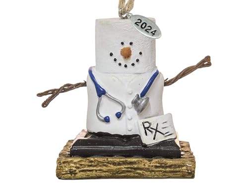 Nurse Ornaments or Doctor Ornament - Smores Ornament w/White Medical Coat - Great for Medical School, Med Students, Nurse Gifts, Nursing School, Graduations, PA's BNS - Comes in Gift Box