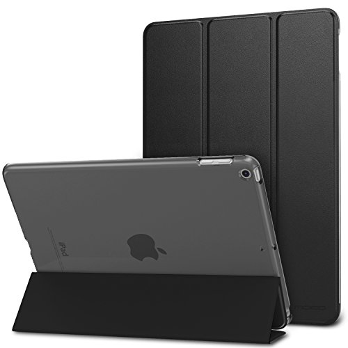 MoKo Case Fit 2018/2017 iPad 9.7 6th/5th Generation - Slim Lightweight Smart Shell Stand Cover with Translucent Frosted Back Protector Fit Apple iPad 9.7 Inch 2018/2017, Black(Auto Wake/Sleep)