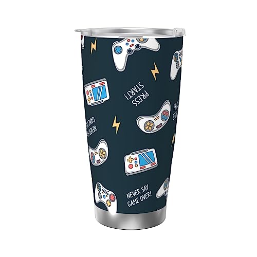 Wiqodme Joystick Gamepad Game Controller Tumbler Coffee Cup Stainless Steel Vacuum Insulated Tumbler with Lid Car Cup Travel Mug for Hot and Cold Drinks 20oz
