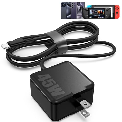 Susnwere 45W Super Fast Charger with 6FT USB C Cable for Stream Deck Dock,AC Adapter Power Supply for Switch Samsung Galaxy S24/S23Switch Lite/Switch OLED/iPhone 15,/Laptop Computer/Tablets/and More