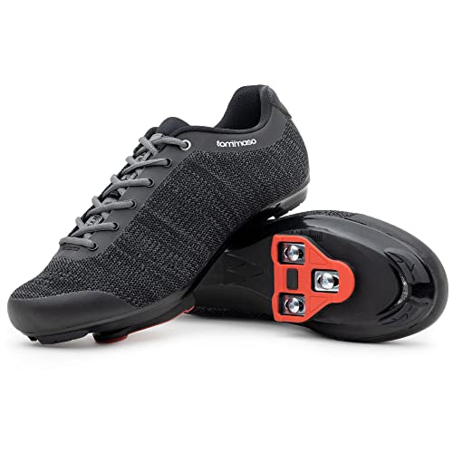 Tommaso Strada Aria Indoor Cycling Shoes for Men: Peloton Bike Compatible with Pre-Installed Look Delta Cleats, Perfect for Spin Bike & Road Bike, Peleton Shoes with Delta Clips, Bike Shoe Delta 48
