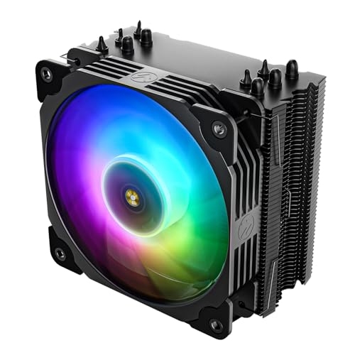 Vetroo V5 CPU Air Cooler with 5 Heat Pipes 120mm FDB PWM Processor Cooler for Intel LGA 1700/1200/115X AMD AM5/AM4 w/Addressable RGB Lights Sync (V5, Black)