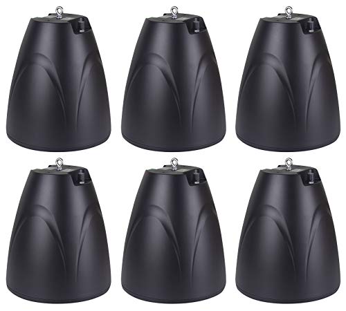 Rockville (6) PEN-65T Black 6.5' 70V Hanging Pendant Speaker Commercial/Restaurant