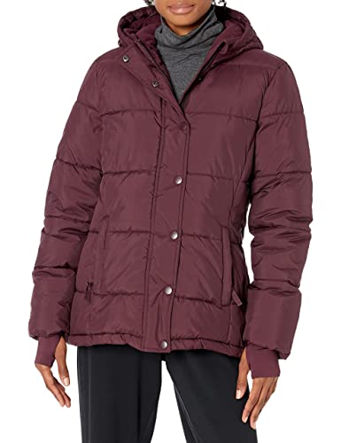 Amazon Essentials Women's Heavyweight Long-Sleeve Hooded Puffer Coat (Available in Plus Size), Burgundy, X-Large