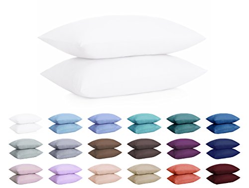 DreamHome Set of 2 Wrinkle Resistant Ultra Soft Pillowcases with Envelope Closure (Standard, White)