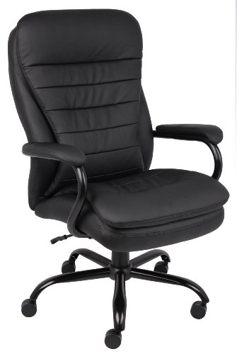 Boss Office Products Heavy Duty Double Plush CaressoftPlus Chair-400 Lbs, Black