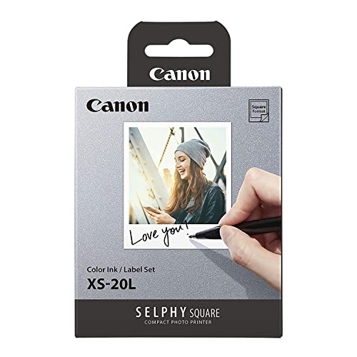 Canon Color Ink/Label Set XS-20L (20 Sheets), Compatible to Canon SELPHY Square Printer